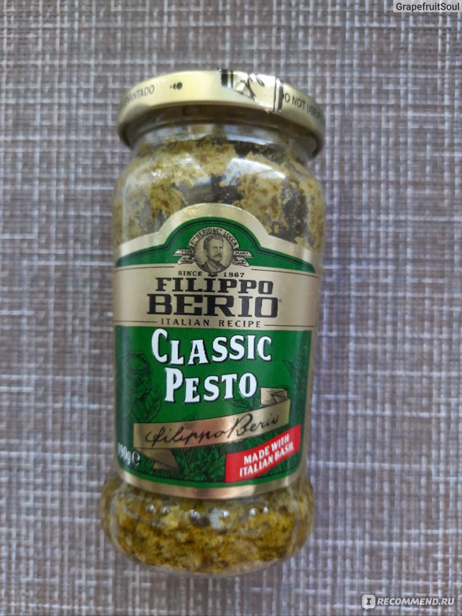 Соус Filippo Berio Classic Pesto с базиликом, 190г - «Маслянистый песто,  который идеально подходит для макарон» | отзывы