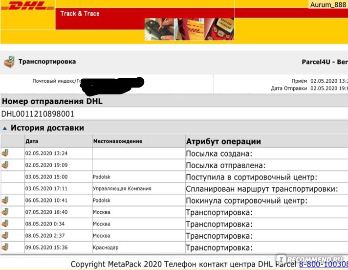 Dhl схема доставки