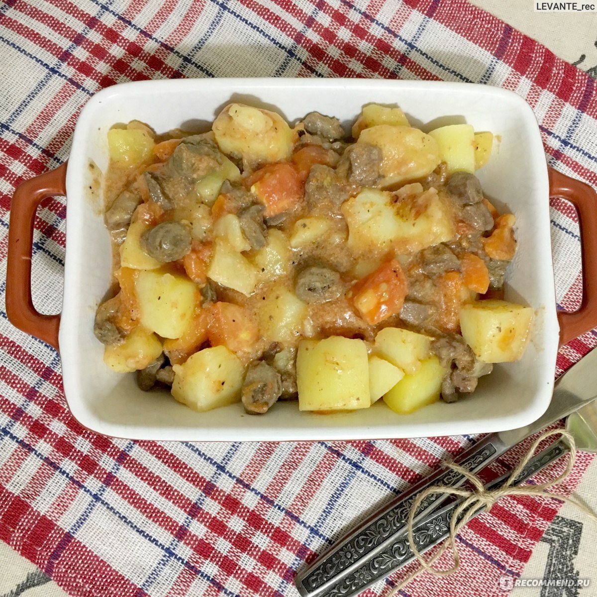 Жаркое из куриных сердечек