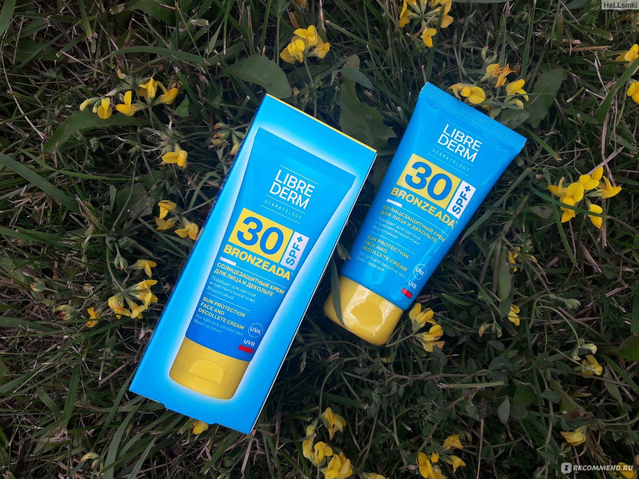 Солнцезащитный крем Librederm BRONZEADA для лица и декольте SPF 30 ...