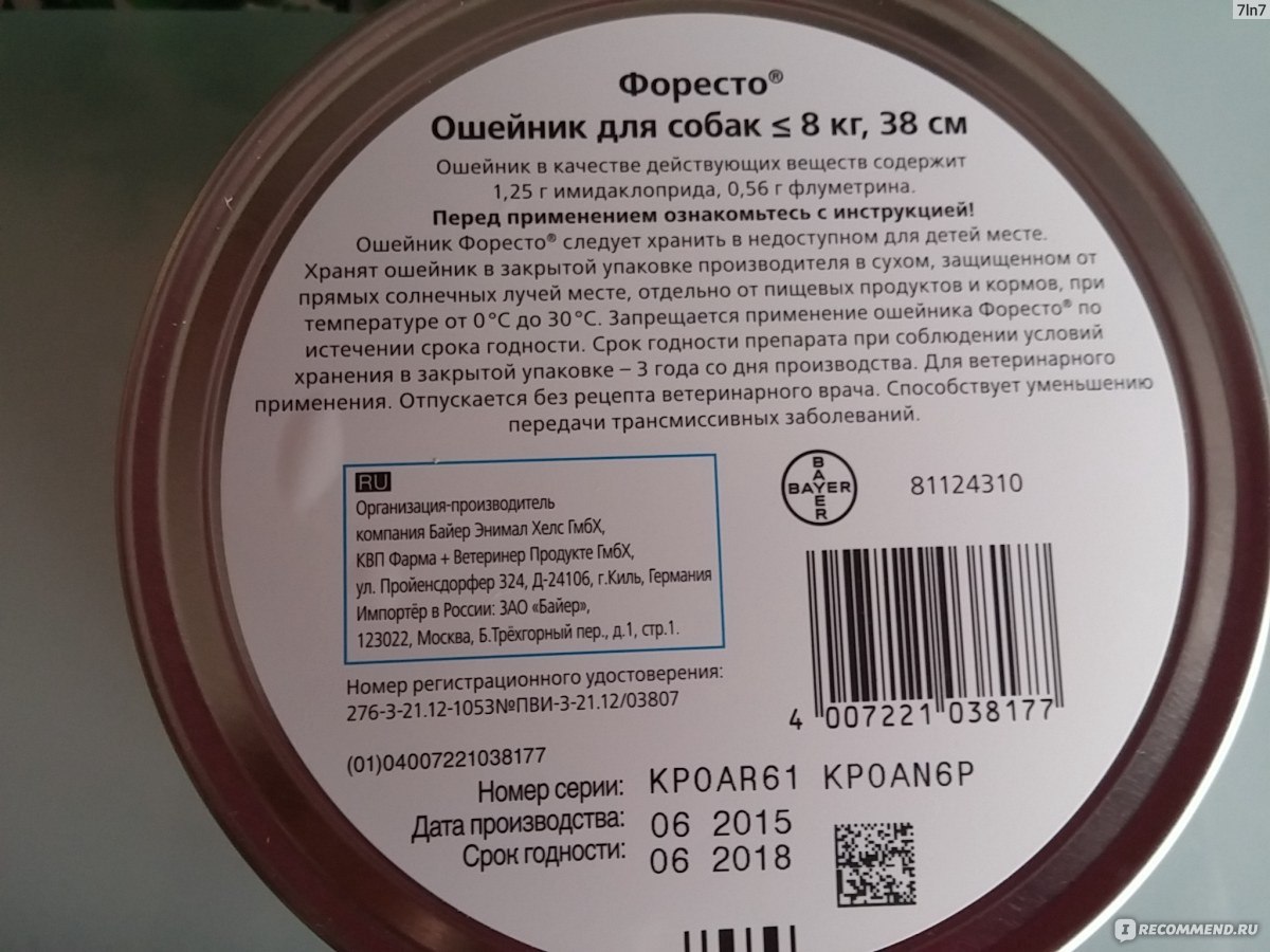 Ошейник против блох и клещей Bayer Foresto для собак - «Полностью стоит  своих денег. Не воняет, работает весь сезон, катафоты как бонус» | отзывы