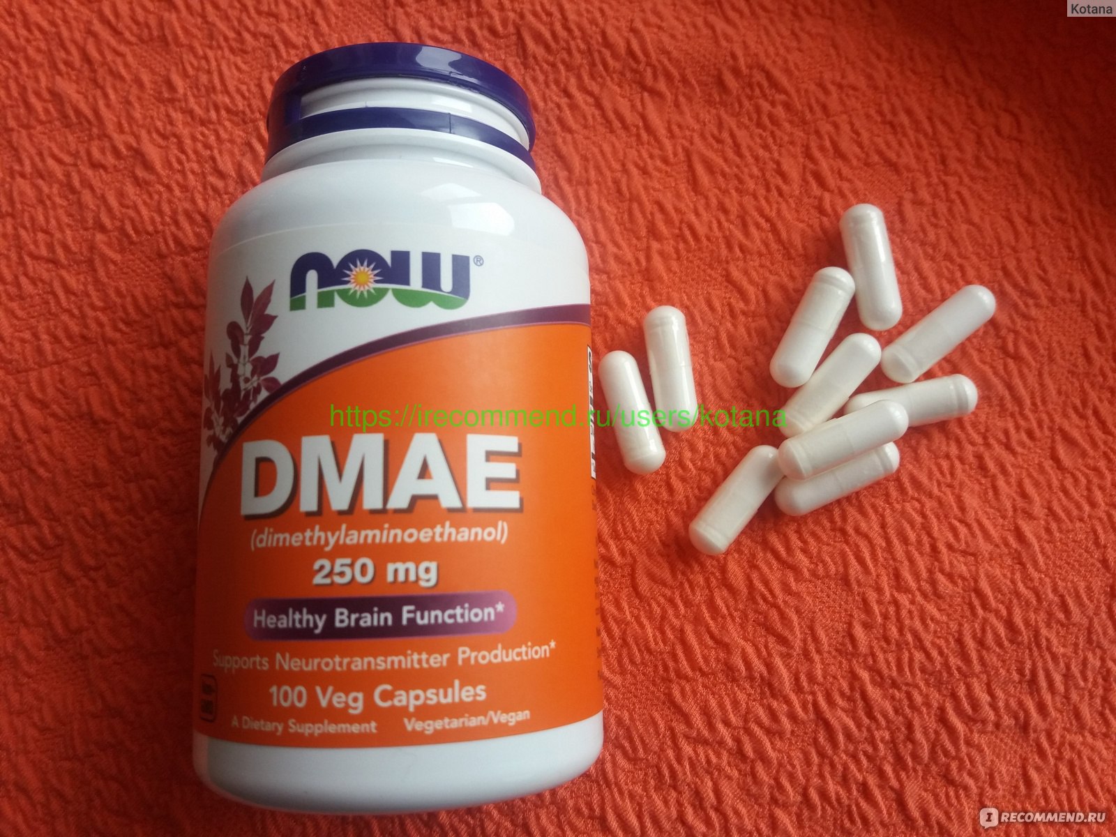 БАД Now Foods DMAE, 250 mg, 100 Vcaps фото