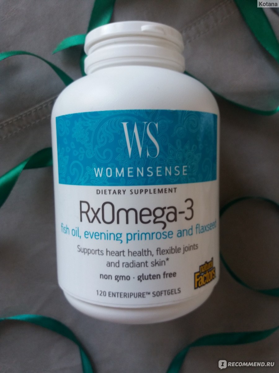 БАД Natural Factors WomenSense, RxOmega-3, Women's Blend, 120 Softgels фото