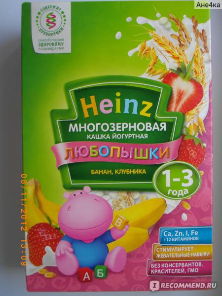 Многозерновая каша heinz любопышки с бананом и клубникой