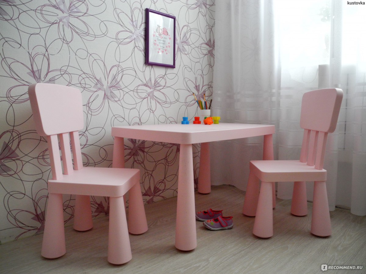 маммут стол детский розовый