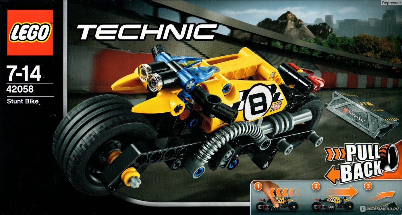 Lego Technic 42058 - Stunt BikeМотоцикл Для Трюков - «Новинка 2017го года  от Лего Техник - скоростной мотоцикл для трюков с трамплином в комплекте.»  | отзывы