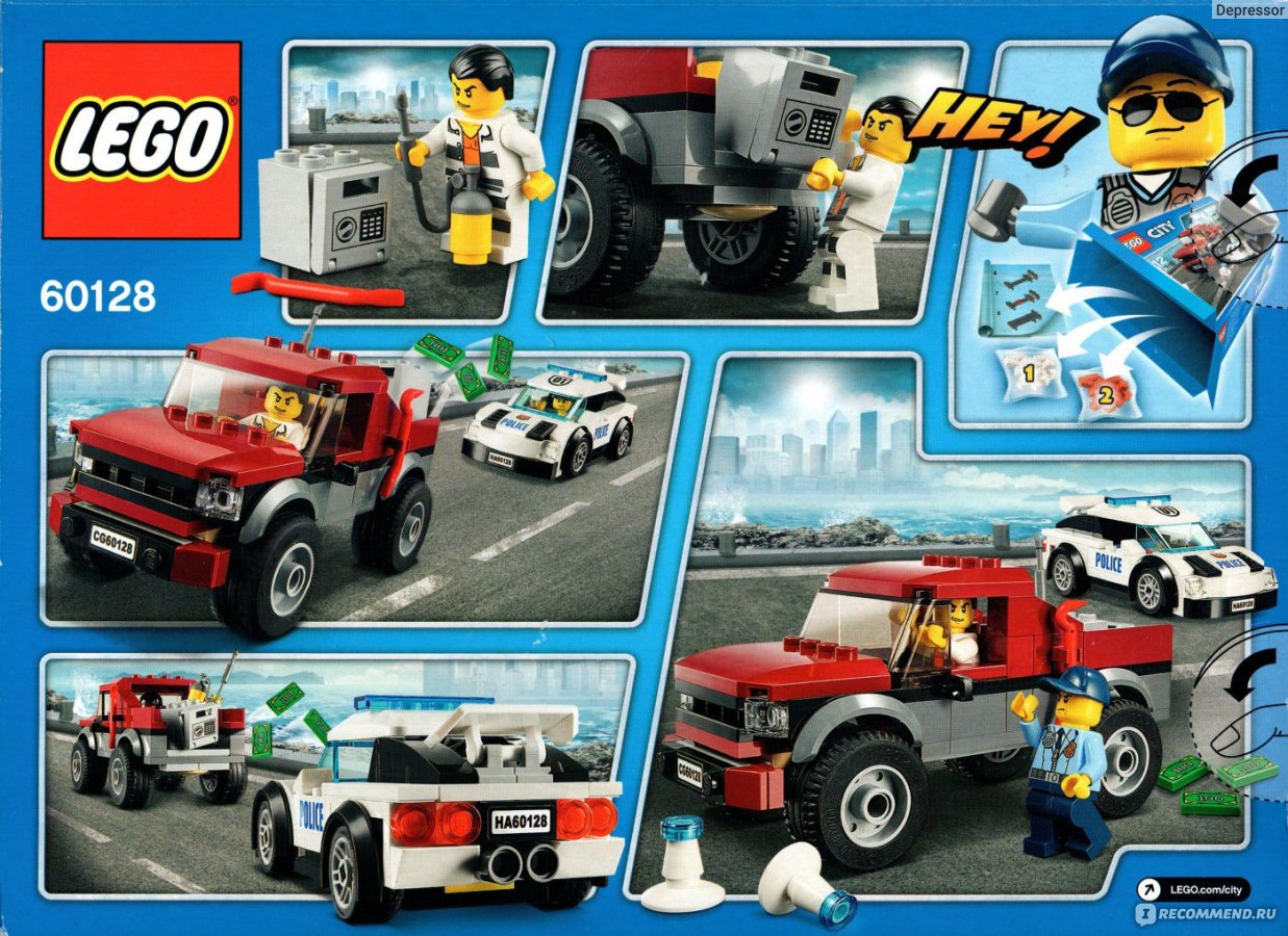 Lego City 60128 - Police PursuitПолицейская Погоня - «Ежегодный набор полицейской  погони от Лего. На этот раз с двумя машинами и кучей аксессуаров.» | отзывы