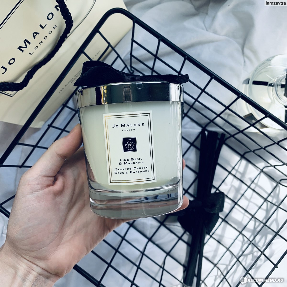 Ароматическая свеча Jo Malone Lime Basil & Mandarin - «Свечи Jo Malone как  отдельный вид искусства 🕯 Зелёные цитрусовые ноты в нежном облаке пачули  🕯 Почему нельзя задувать свечу и что делать