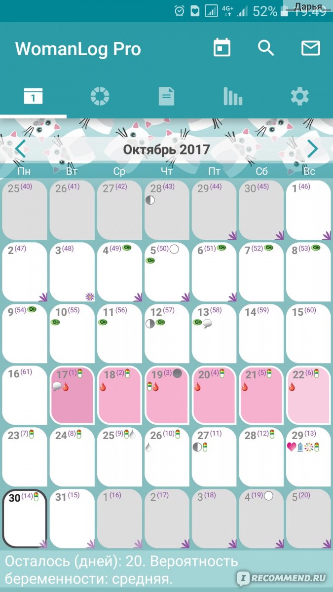 WomanLog Pro Женский календарь (менструация, фертильность, овуляция, секс)  - «Самый лучший календарик для девушек???» | отзывы