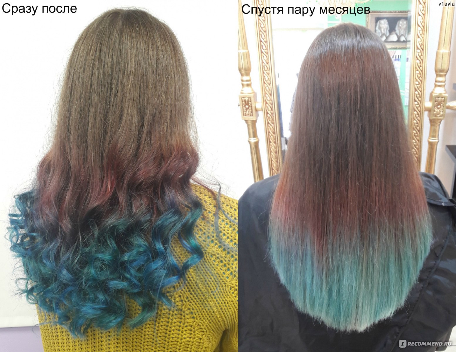 Цветное окрашивание волос в салоне  фото