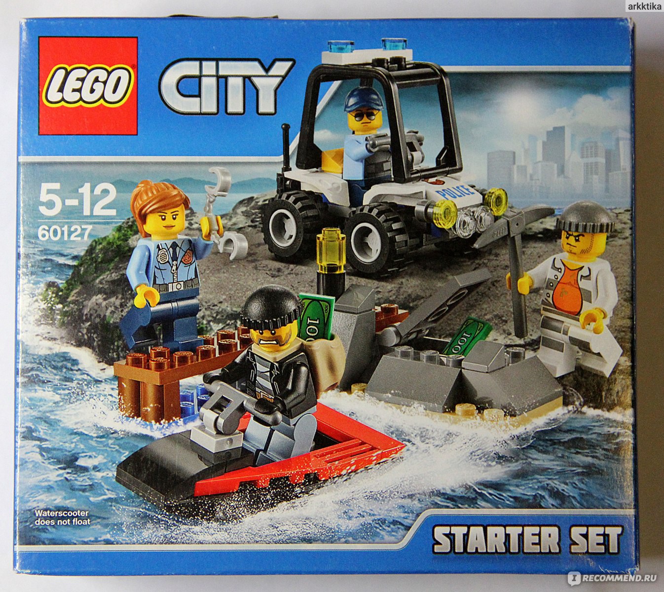 Lego City 60127 Набор для начинающих «Остров-тюрьма»/Prison Island Starter  Set - «Ловим сбежавшего преступника. Набор для тех, кто только осваивает  мелкое Лего или хочет существенно пополнить коллекцию минифигурок.» | отзывы