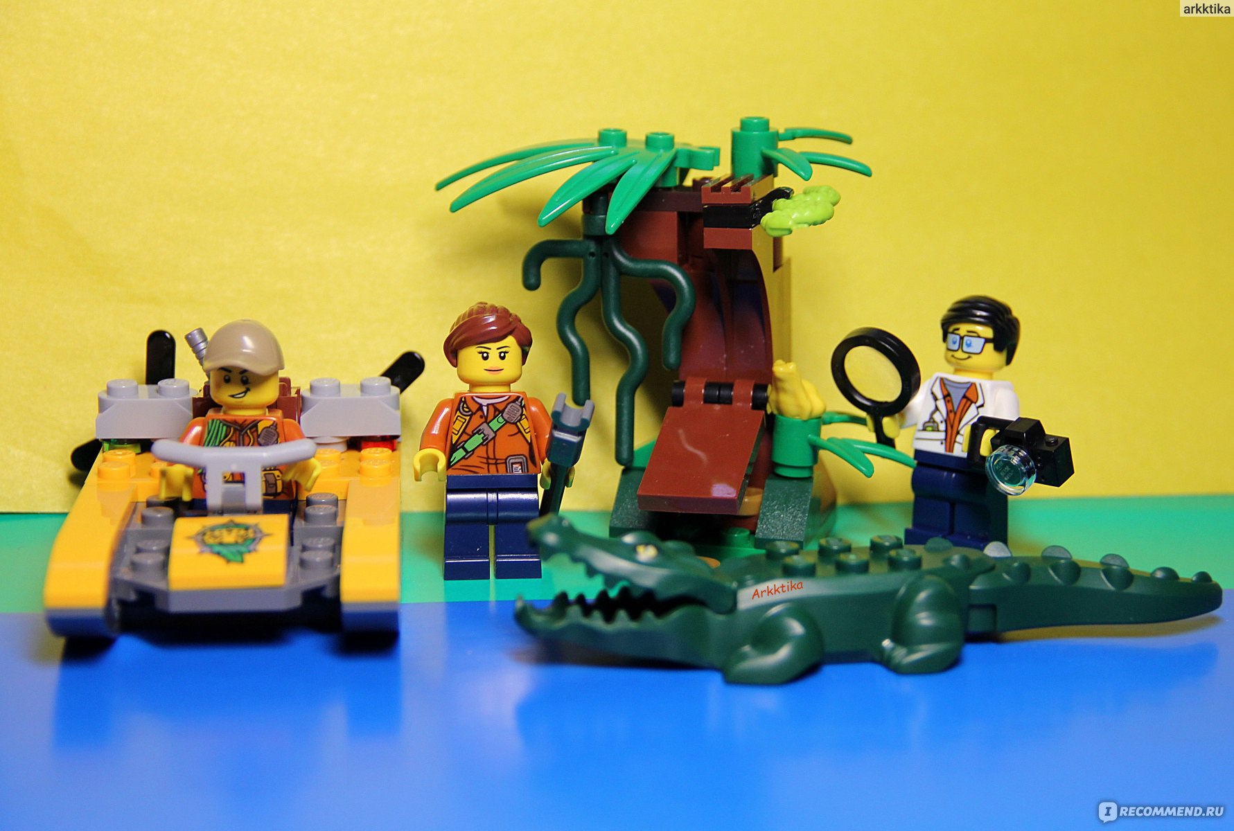 Lego City Jungle Explorers Набор Джунгли для начинающих 60157, Конструктор  - «Зубастый крокодил, ядовитая змея, кто ещё прячется в джунглях, охраняя  дорогу к сокровищам? Всех обезвредим и рассмотрим через увеличительное  стекло.» | отзывы