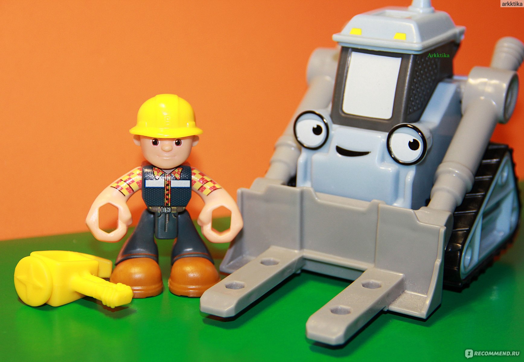 Fisher-Price Фигурка Боб-строитель Bob the Builder с аксессуарами и песком  - «Кинетический песок для первого знакомства. А так же фигурка игрушка из  мультфильма 