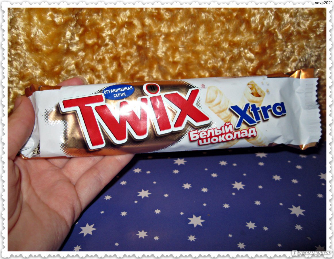 Twix белый, шоколадный батончик 55 г