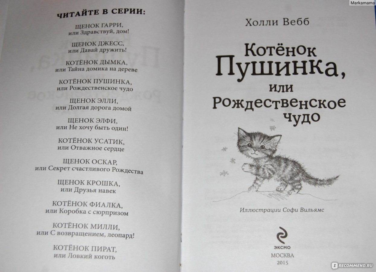 Котенок автор. Книга котенок Пушинка. Котёнок Пушинка, или Рождественское чудо Холли Вебб книга. Автор 