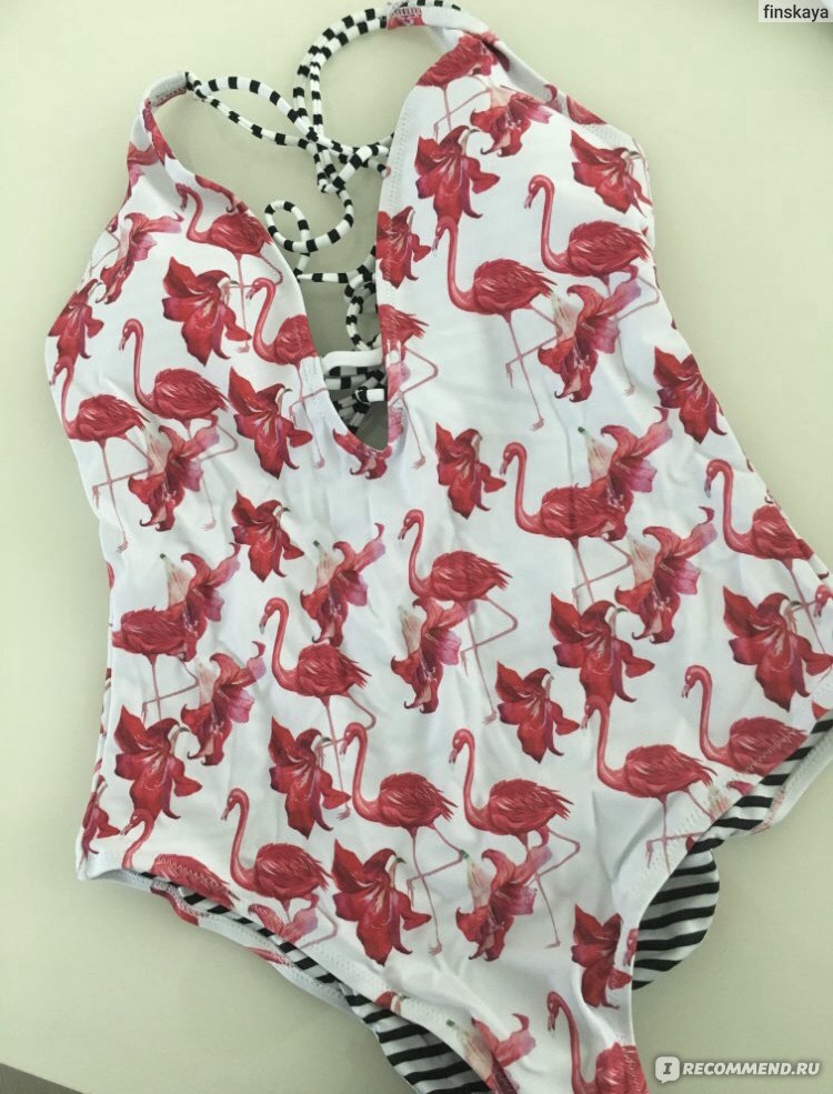 Купальник AliExpress Flamingo Swimsuit Women Deep V neck Monokini ...