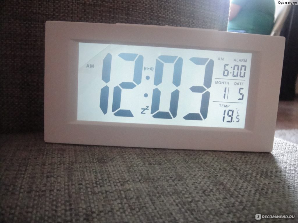 Часы-будильник Aliexpress 1set Black& White Digital LED Snooze Alarm Date Desk Clock LCD Screen Display Backlight Sensor 80323-80324 фото