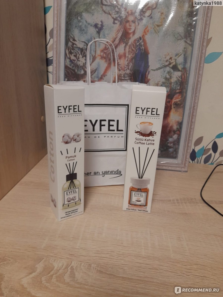 Ароматический диффузор для дома Eyfel Perfume Pamuk Cotton - «Аромат хлопка  - это свежесть, чистота и стиральный порошок. Это то, что хочется  чувствовать в доме. » | отзывы