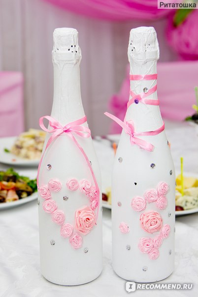 Как покрасить бутылку шампанского на свадьбу