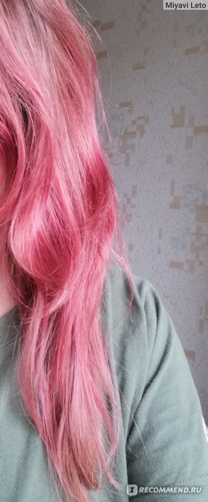 Дымчато розовый тоника на волосах до и после фото