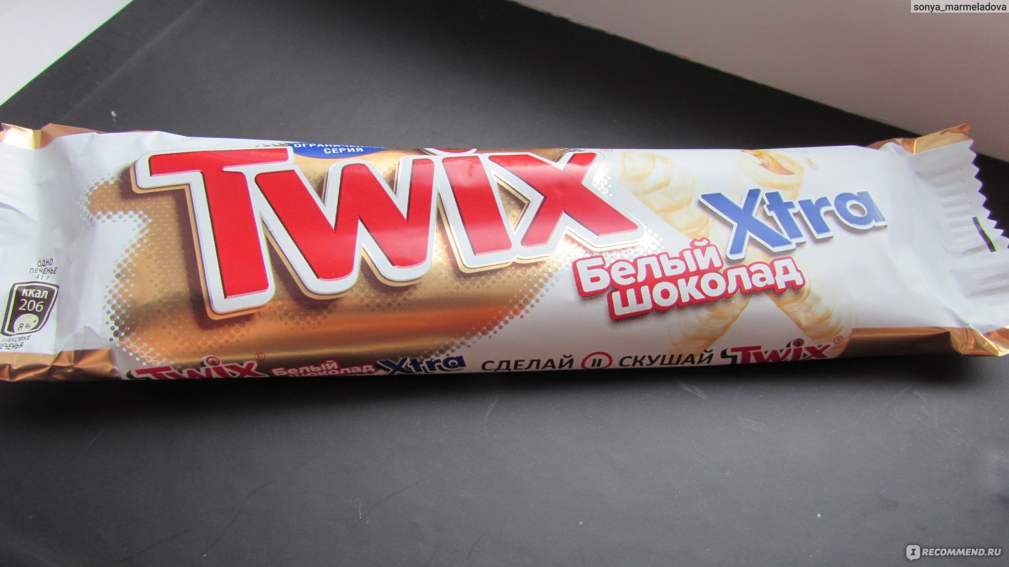 Twix белый, шоколадный батончик 55 г