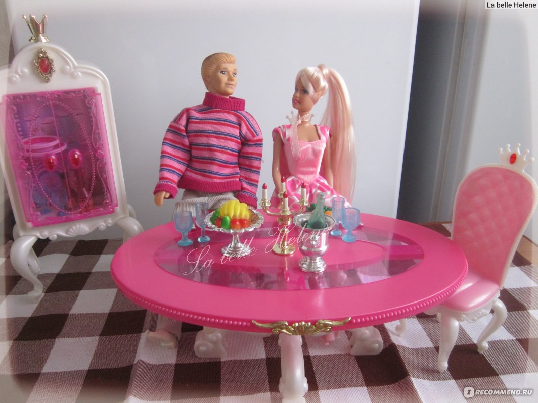 Мебель для кукол типа Барби - Дамский стол из фанеры с Реальным зеркалом 15 х 6 х 23 см AS-4001