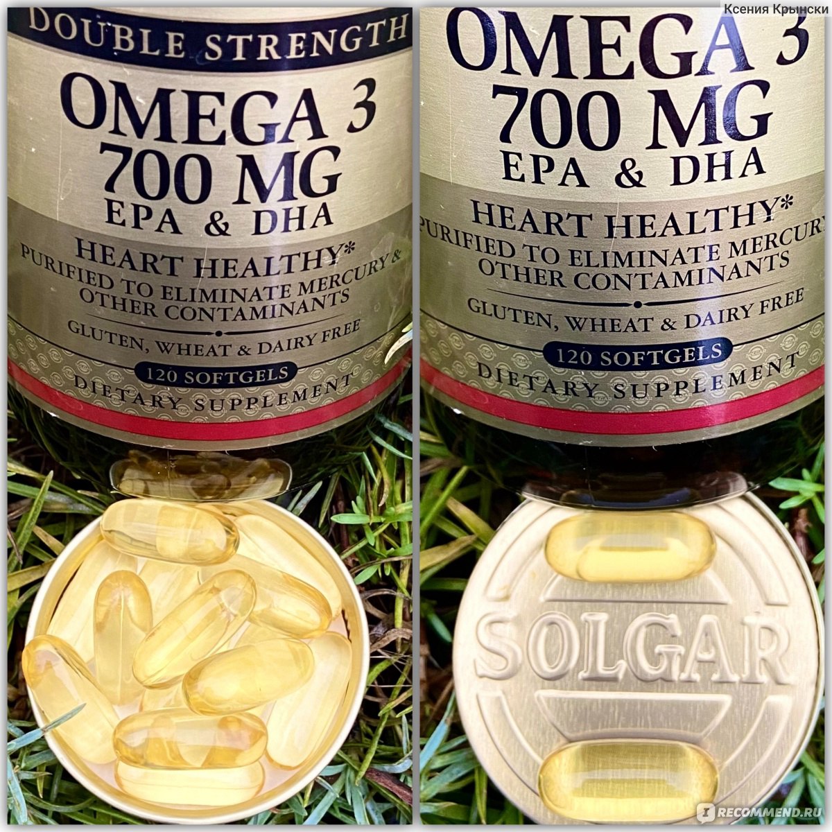 Двойная Омега Solgar Omega-3 EPA & DHA Double Strength 700 mg, отзывы
