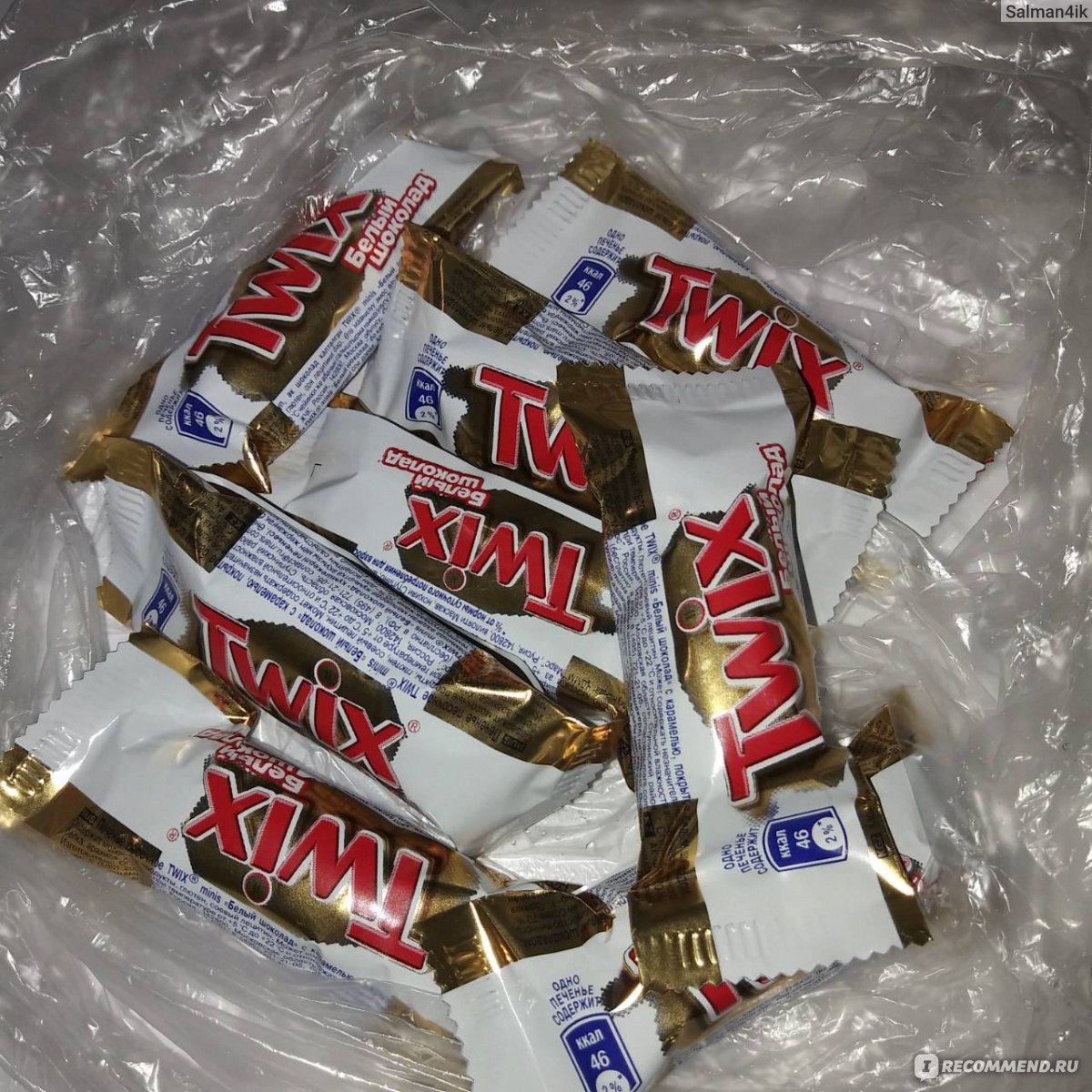 Twix белый, шоколадный батончик 55 г