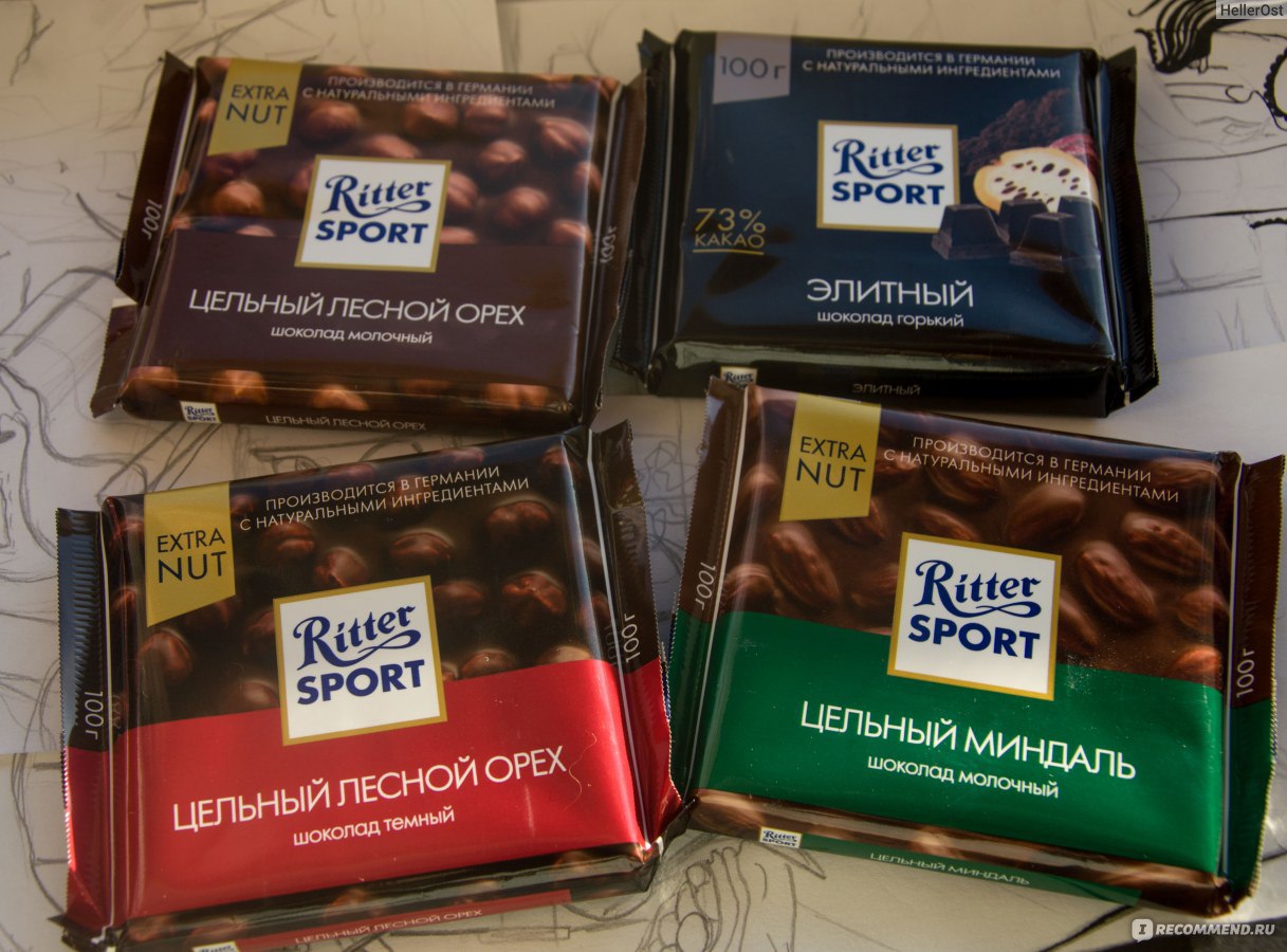 Шоколад Ritter Sport элитный Горький