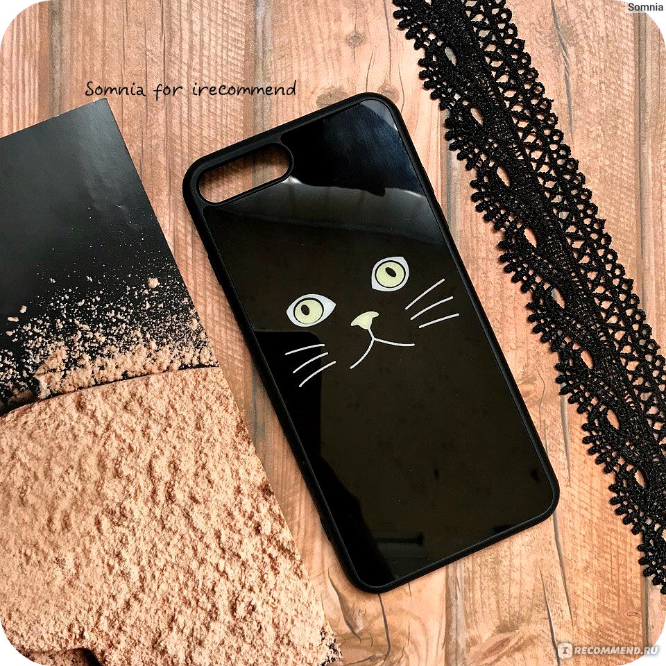 Чехол для телефона Aliexpress Lovely Black White Cat Face Painted Soft  Mirror Phone Case For iPhone 8 8plus 7 6 6S Plus SE 5 5S Rubber Protective  Back Cover - «♡ Красивый