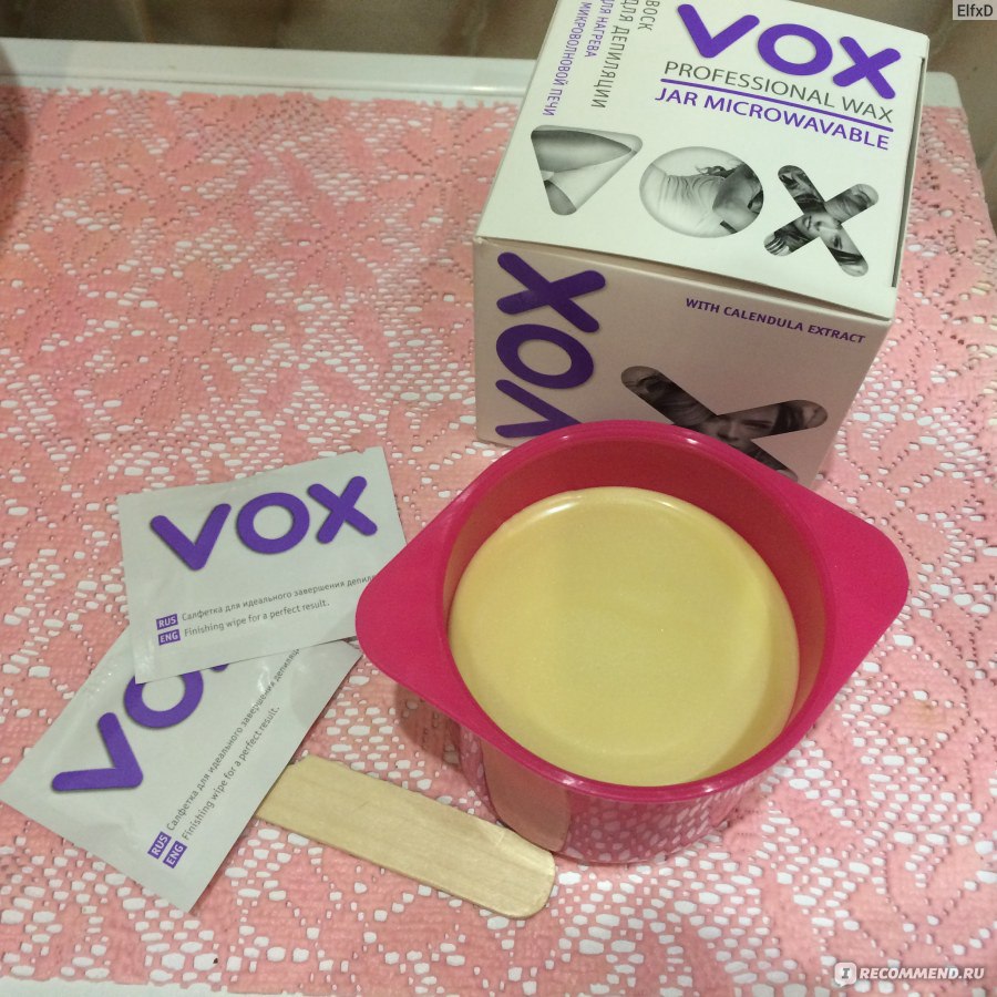 Воск для депиляции vox для нагрева в микроволновой печи 250 мл 2 салфетки