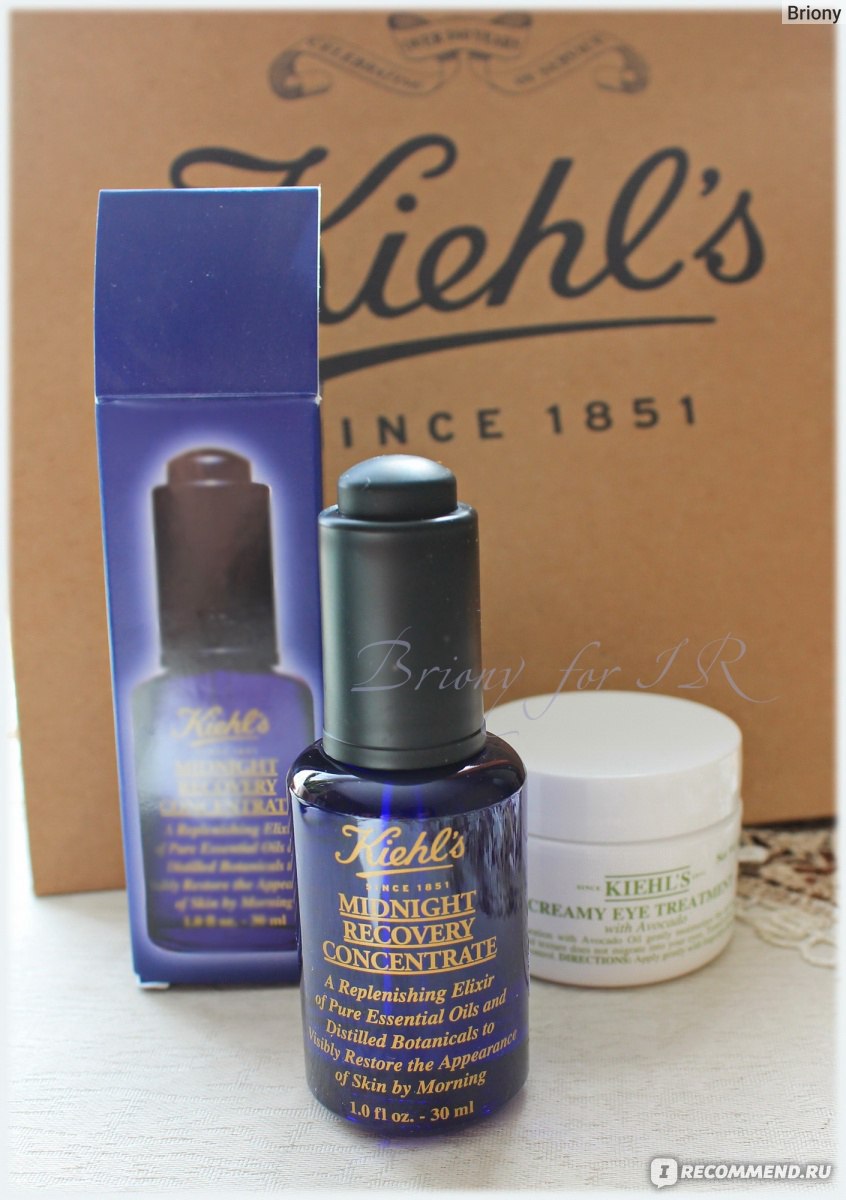 Midnight Recovery Concentrate Kiehl's - Ночной восстанавливающий концентрат для лица и Крем вокруг глаз Avocado