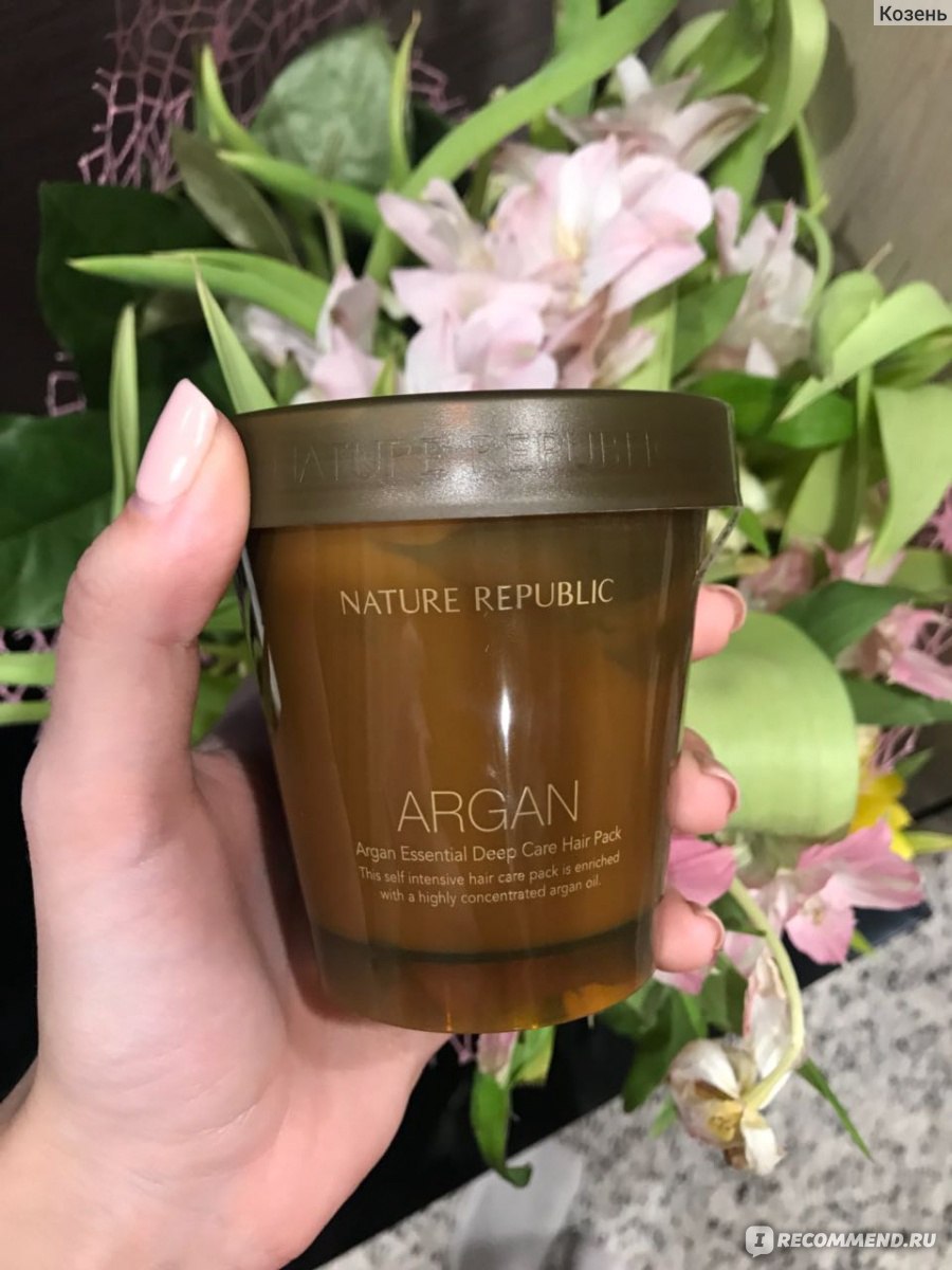 Маска для волос argan essential deep care hair pack nature republic