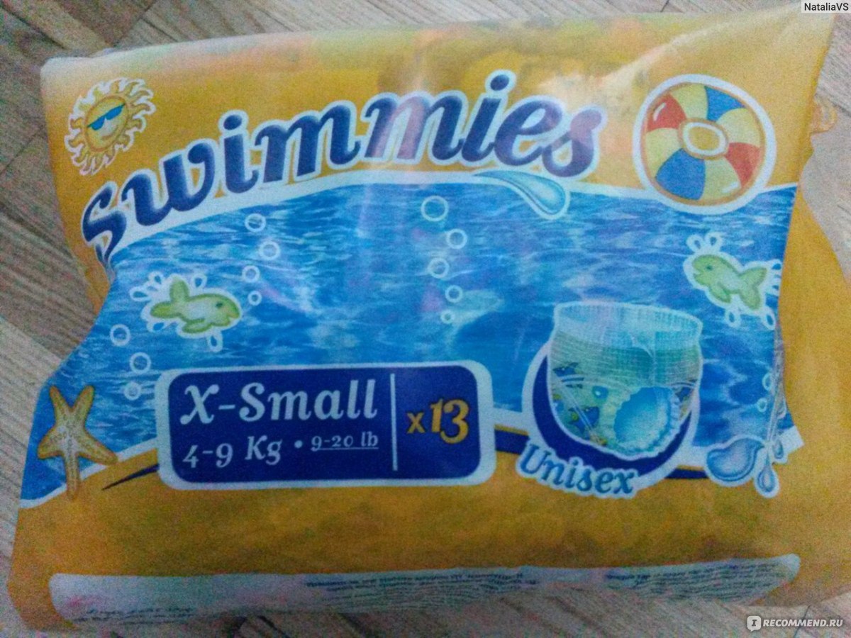 Подгузники-трусики для плавания Swimmies X-small 4-9 кг - «Трусики для ...