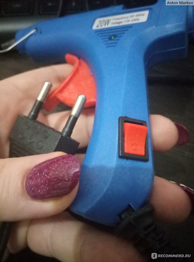 Пистолет клеевой Aliexpress  Heating Hot Melt Glue Gun 20W Crafts Album Repair D=7mm фото