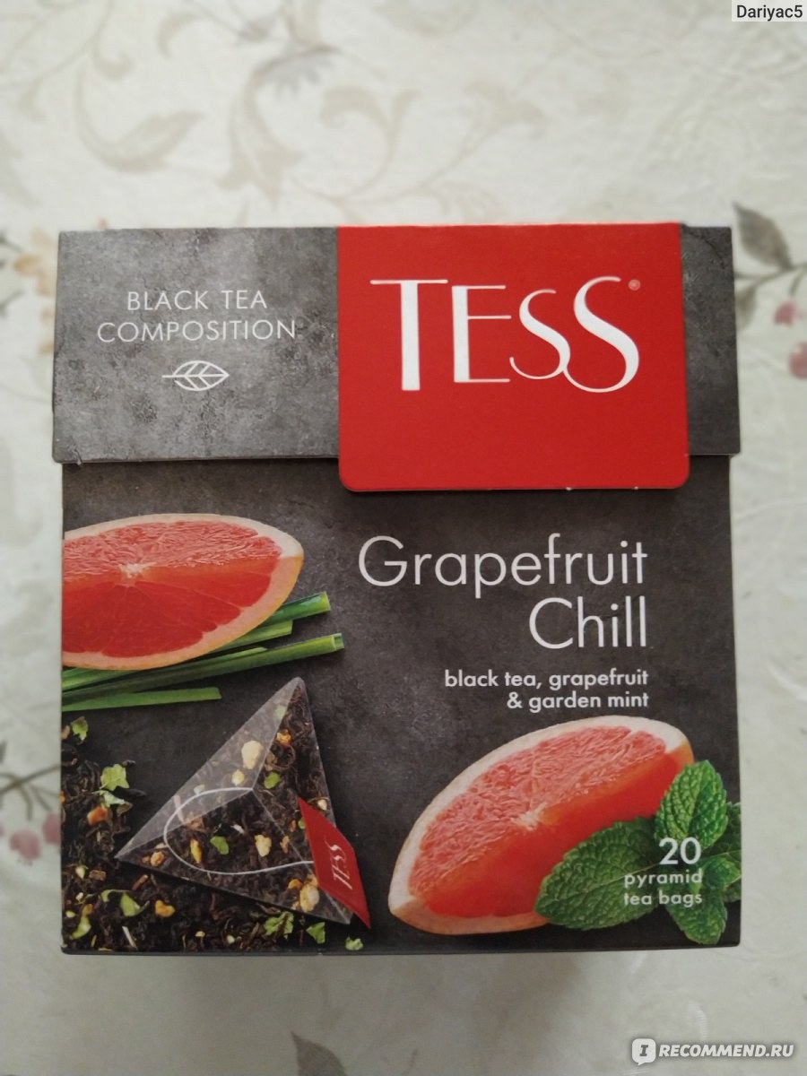 Чай в пирамидках Tess Черный GRAPEFRUIT CHILL - «Очень ароматный и ...