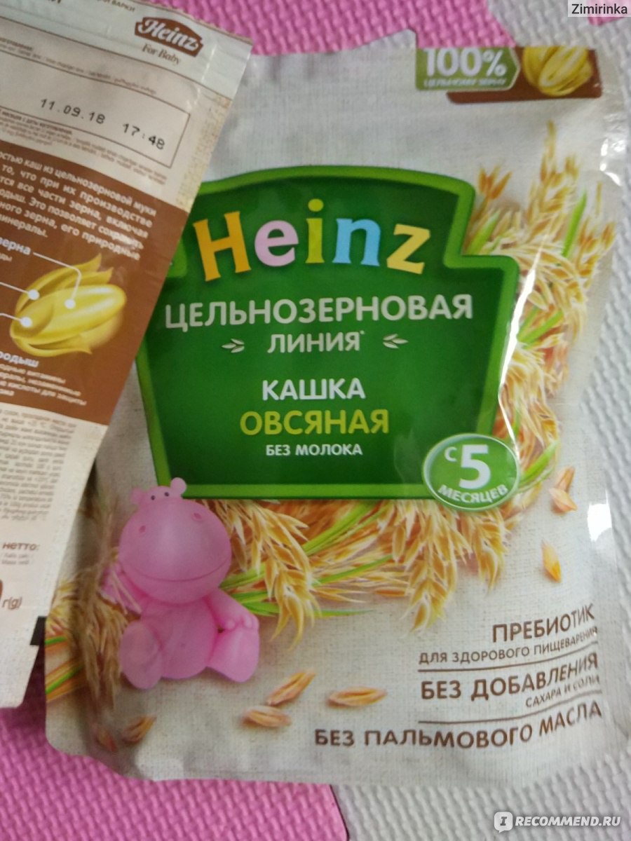 Heinz Кашка овсяная без молока Цельнозерновая линия - «Мама-зануда: вкусная  и полезная кашка, даже для больших деток + рецепт с молоком» | отзывы