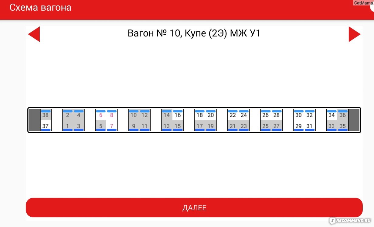 Места в вагонах купе схема мест