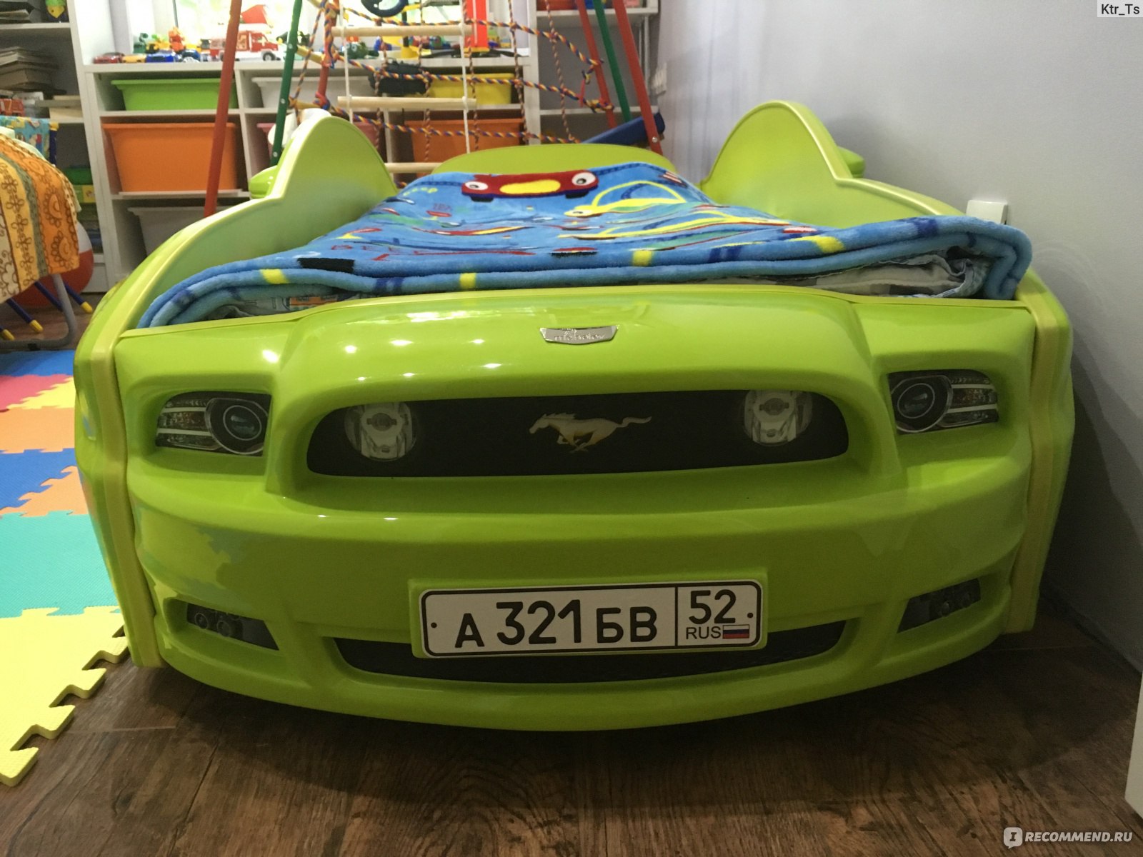 Кровать машина Мустанг зеленый