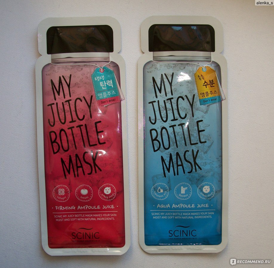 Тканевая маска для лица Scinic My Juicy Bottle Mask Aqua Ampoule -  Увлажняющая маска - «- ♥ А дома меня ждут мои БУТЫЛОЧКИ! Сочные масочки  специально для капризной кожи + фото ♥ -» | отзывы