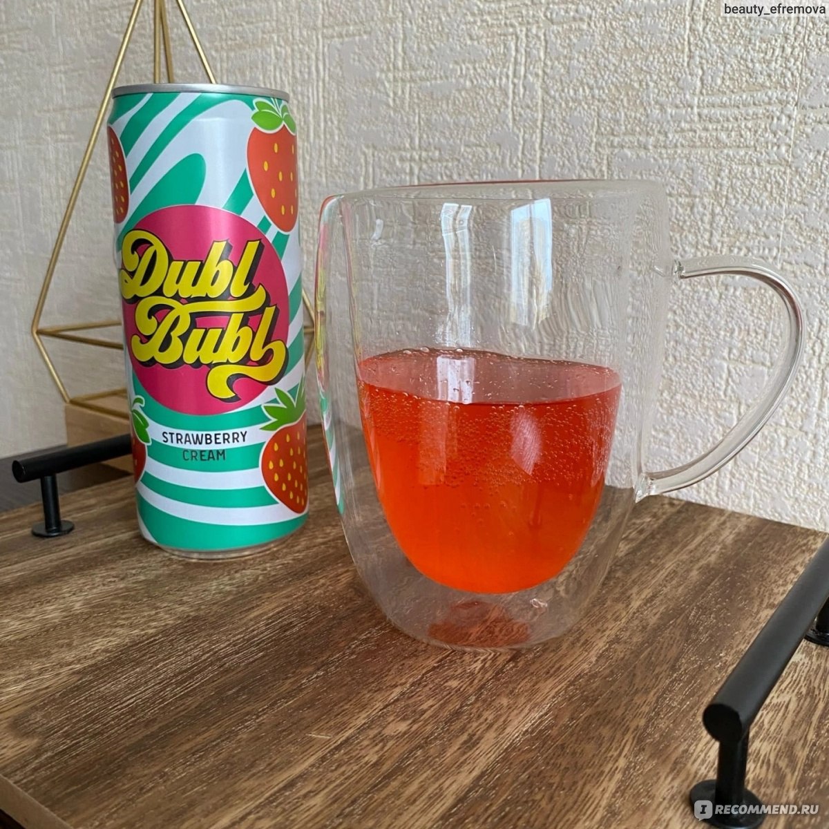 Безалкогольный напиток Московская пивоваренная компания Dubl Bubl  Strawberry Cream - «Dubl Bubl Strawberry Cream - кисло-сладкий напиток,  который оказался самым приятным из серии Dubl Bubl. Но всё равно через чур  химозный. » | отзывы