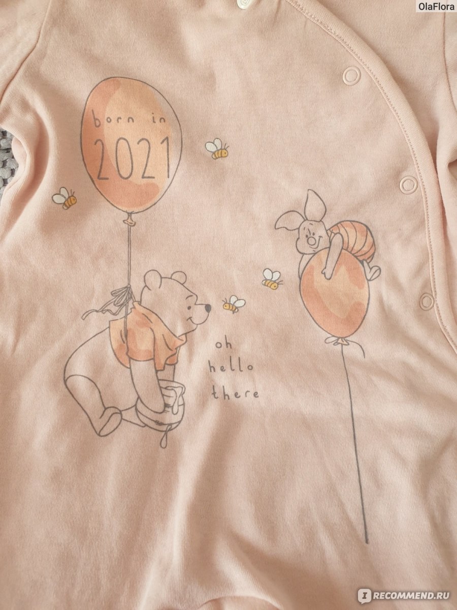 Комбинезон-слип George Disney Winnie the Pooh Pink Born in 2021 slileepsuit фото