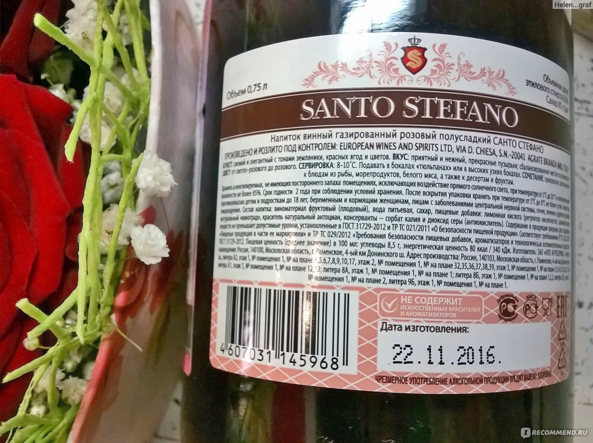 Санто Стефано шампанское градусы
