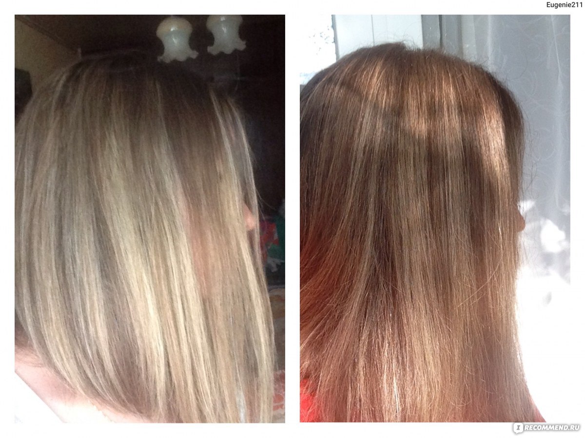 Безаммиачное окрашивание волос до и после