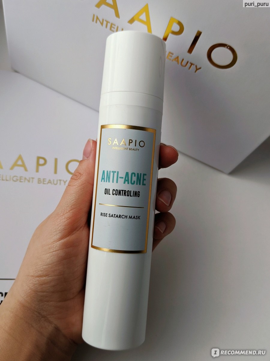 Маска для лица Saapio Anti-acne с рисовым крахмалом - «Рисового крахмала  мне на лицо! Мой результат на обезвоженной жирной коже. А ещё покажу, в чём  мне пришла маска» | отзывы