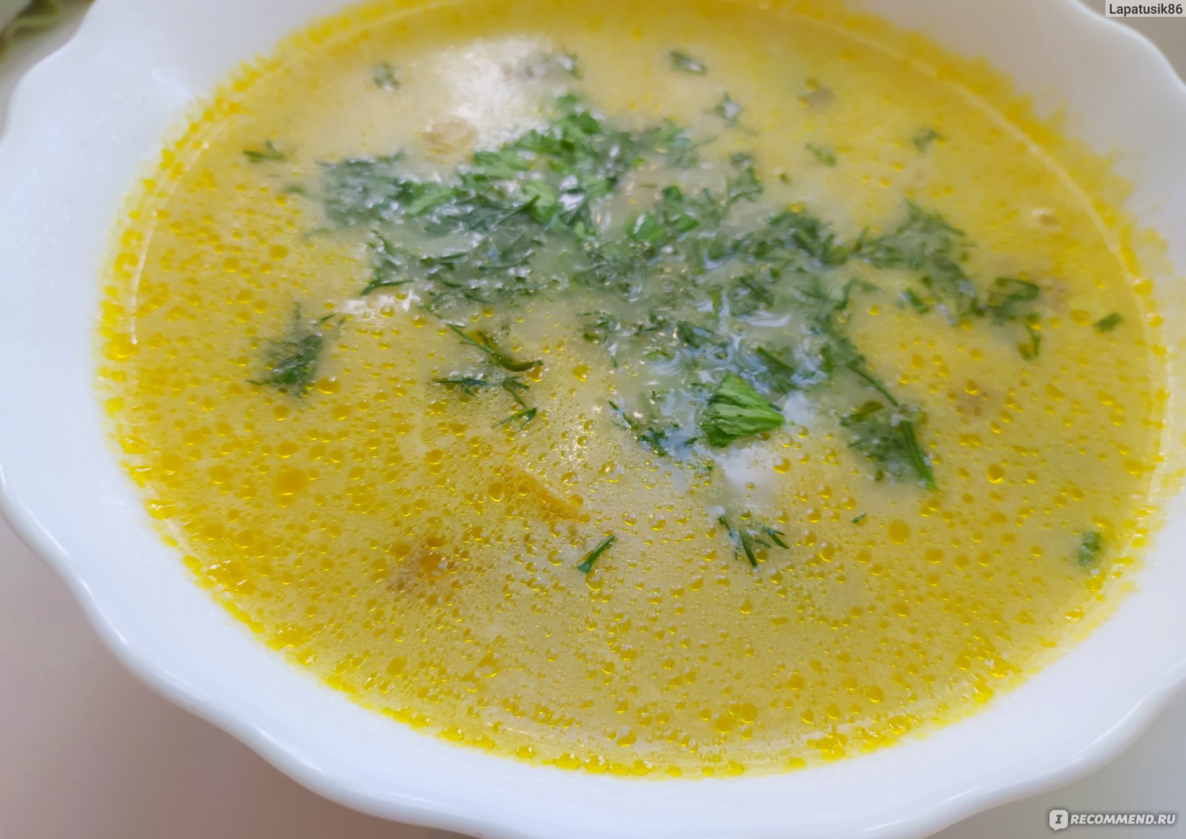 Сырный суп с грибами и плавленным сыром Хохланд