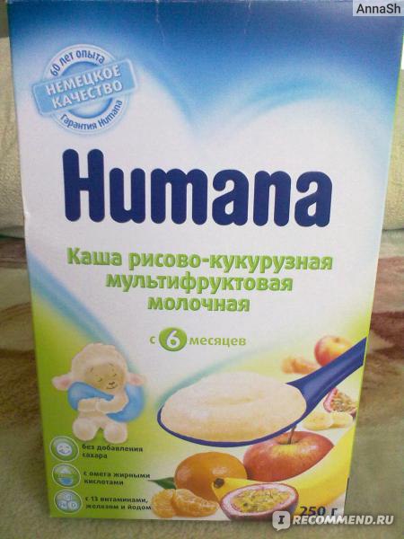 Каша humana рисово-кукурузная с фруктами