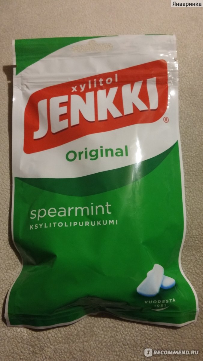 Жевательная резинка Jenkki Original Spearmint Ksylitolipurukumi - «Финская  жвачка.Чем же она так отличается от привычных нам?» | отзывы