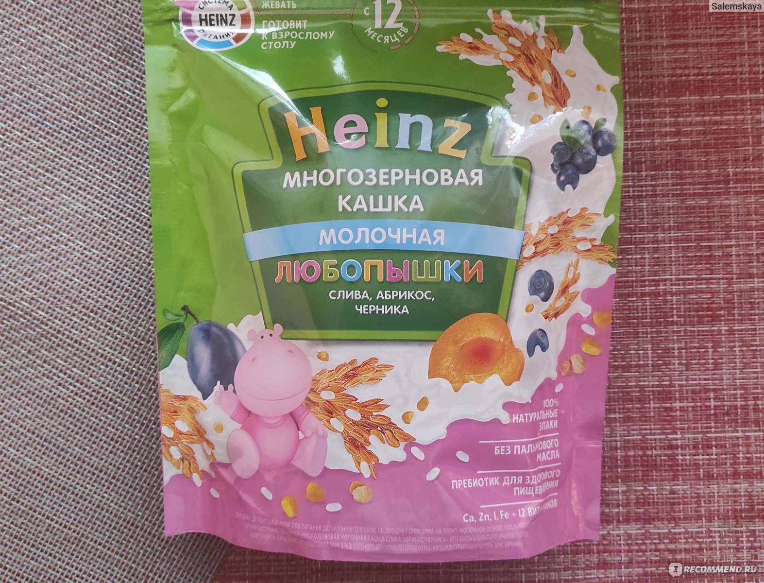 Многозерновая каша heinz любопышки с бананом и клубникой