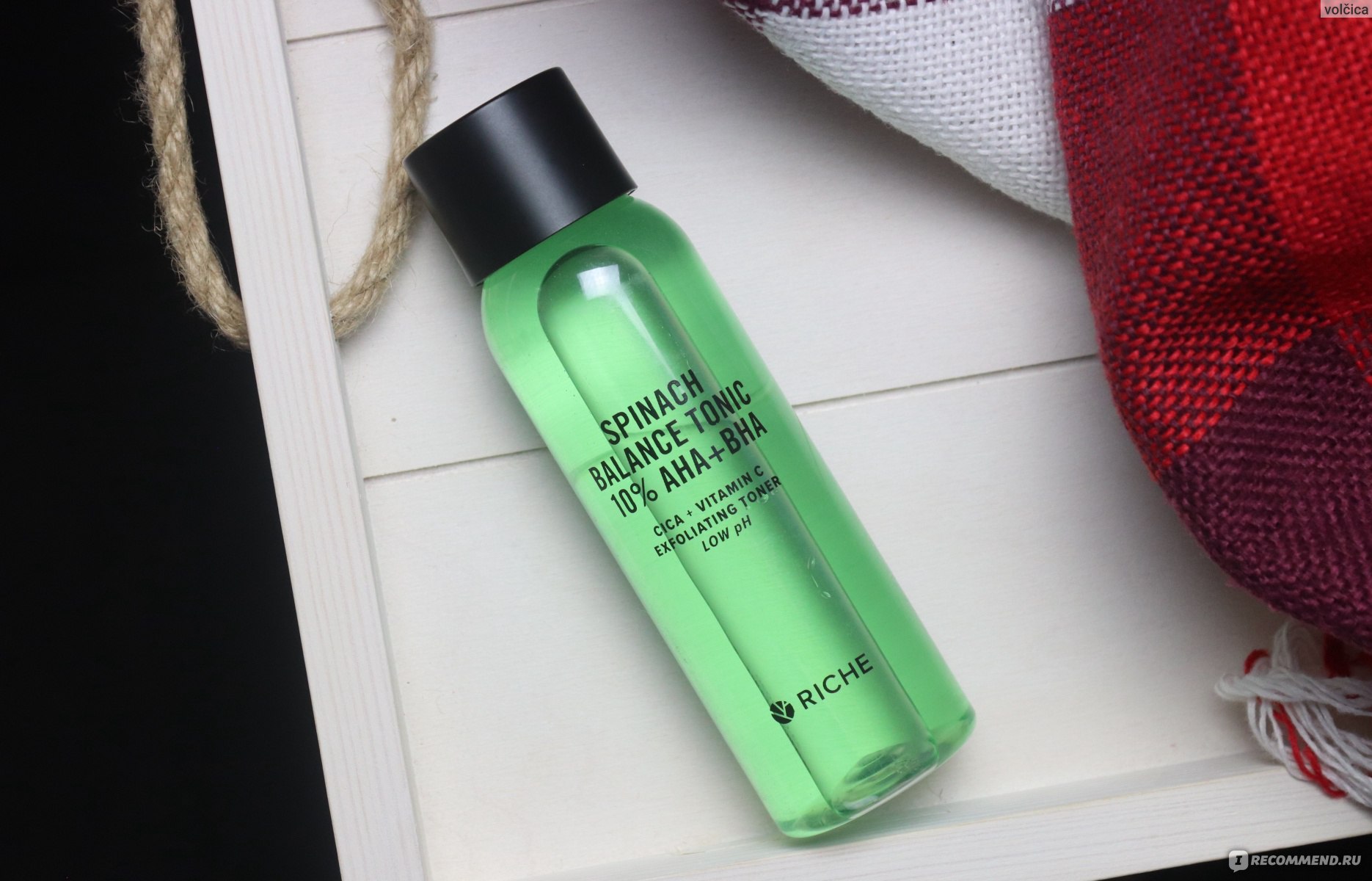 Тоник RICHE Spinach+10% AHA+BHA - «Обновляющий тоник с кислотами RICHE  Spinach+10% AHA+BHA → Способен ли он заменить 